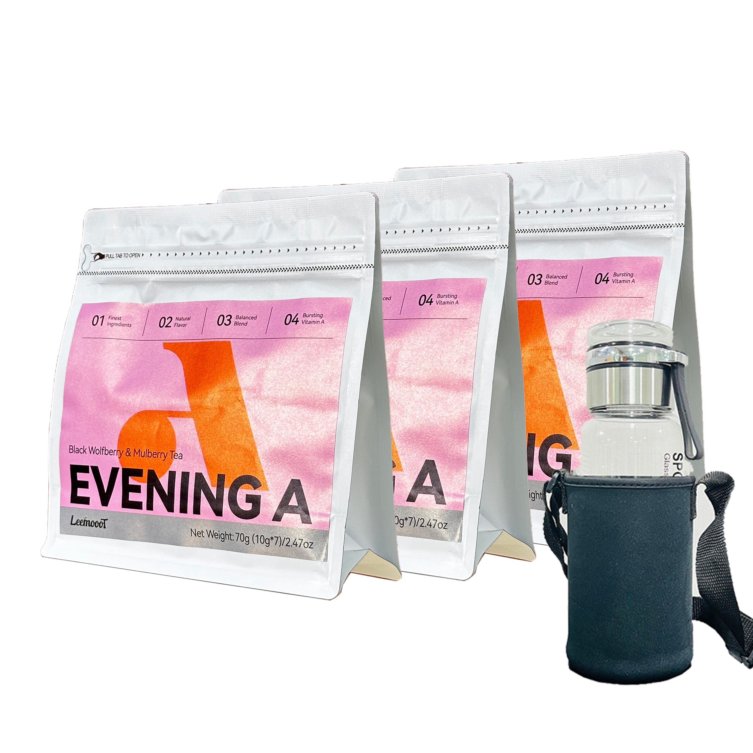 Evening A Tea - Caffeine-Free Herbal Tea for Relaxation and Health Benefits Tea Bags, 7 Count 10g/bag