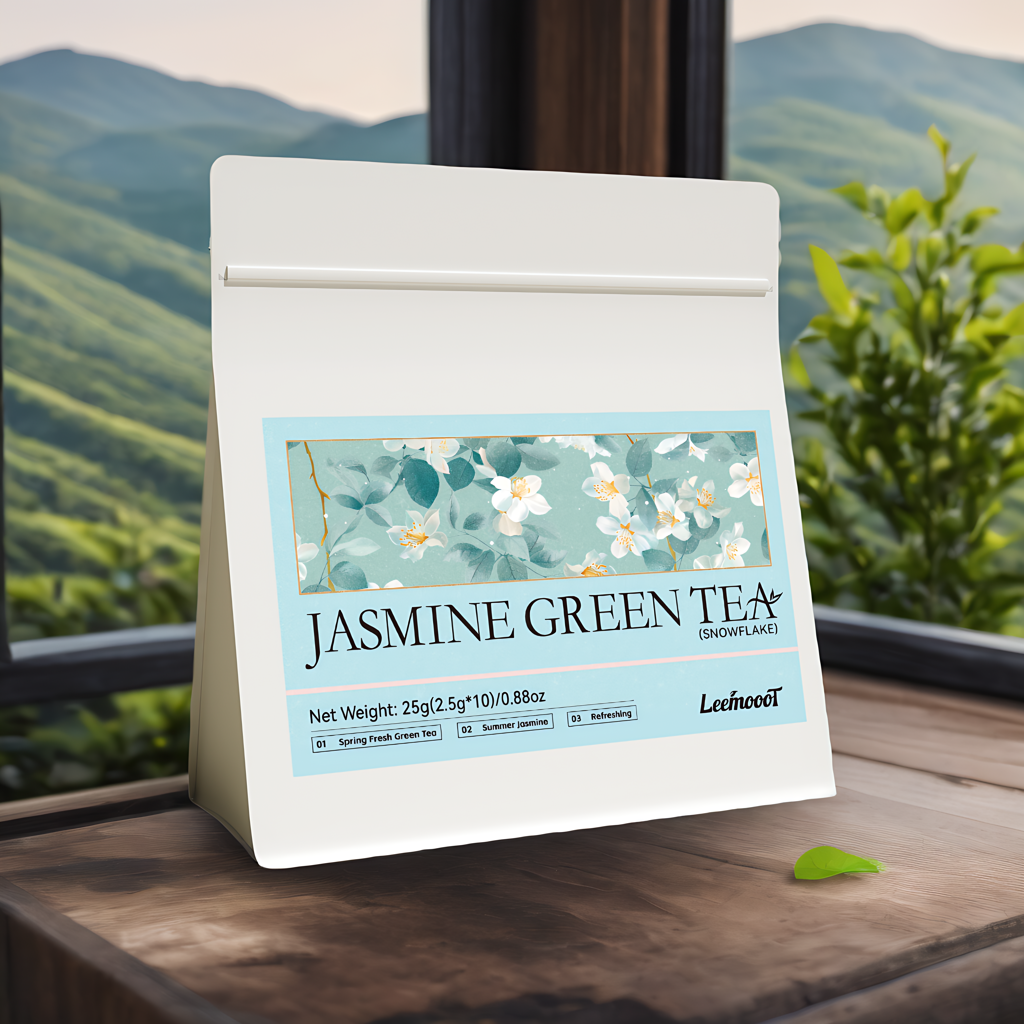 Jasmine Snowflake Tea - A Delicate Blend of Jasmine and Green Tea for Refreshing Moments Tea Bags, 10 Count 2.5g/bag