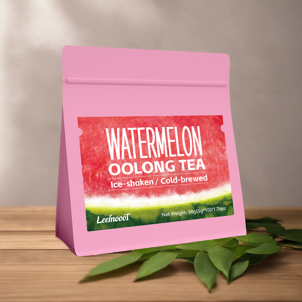 Watermelon Oolong Tea Refreshing Fruity Flavors Ice-shaken and Cold brewed Tea Bags, 10 Count 5g/bag